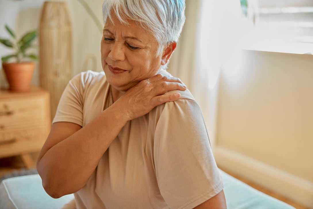 Woman with neck ache